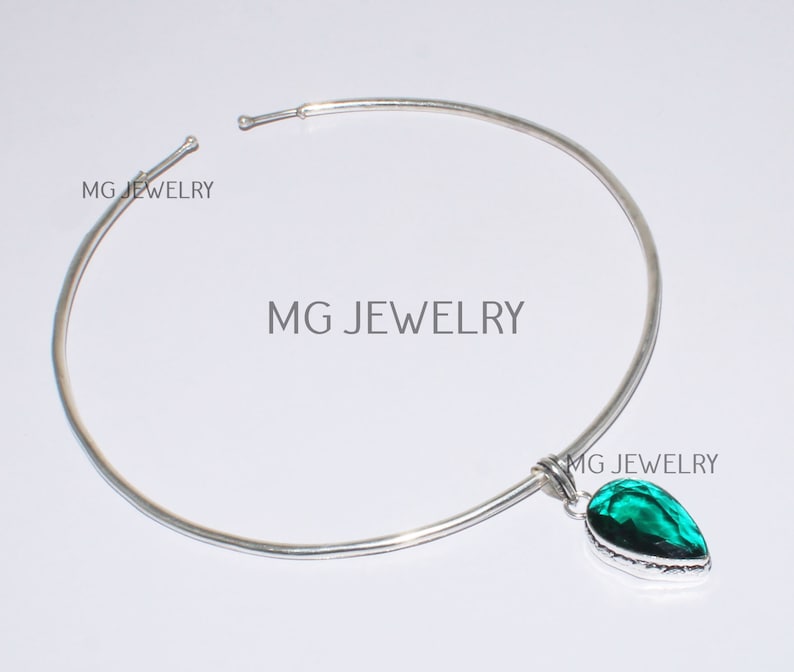 Flexible Choker Collar , Light Weight Choker Collar for Wearing pendants , 925 sterling silver Overlay Flexible and Easy to Wear Necklace image 6