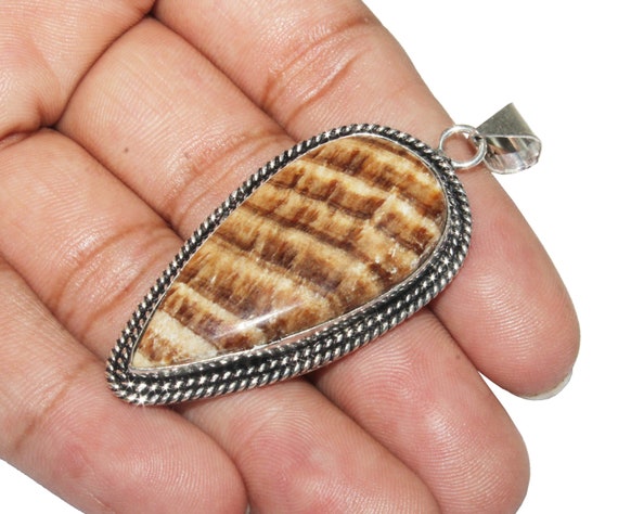 Natural Aragonite Pendant , Aragonite Gemstone Pandant , Healing Pendant , 925 Sterling Silver Plated Jewelry, MG-76(54LOT)