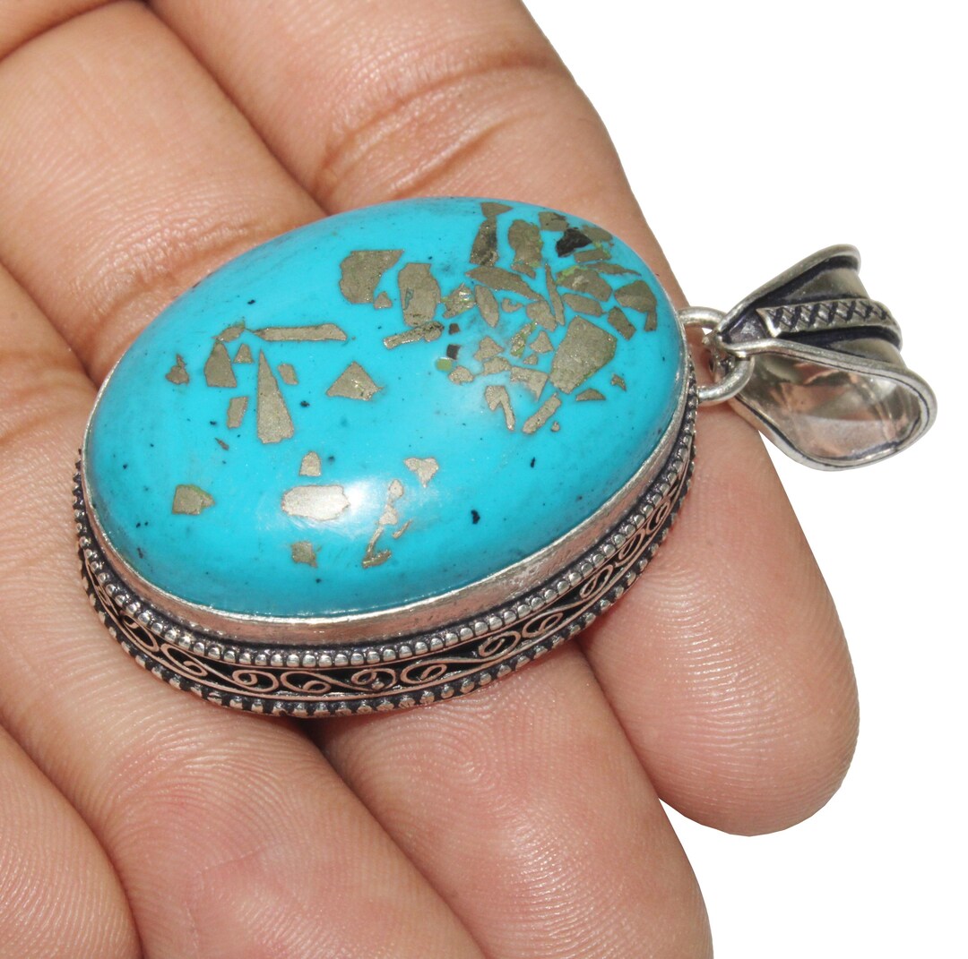 アクセサリー Vintage Turquoise silver925 Pendanttop Vintage Navajo Old Pawn Sterling Spiderweb Number 8 Turquoise Drop