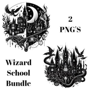 HP Wizard School Bundle! 2pngs-Png Digital Download ONLY.Clipart, Printable. Use for sublimation or DTF Transfers.