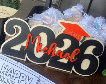2026 Graduation Signing Board Personalized Wood Guestbook Custom Grad Party Keepsake with Name Senior Year Memory Gift