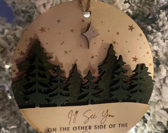 Personalized Memorial Ornament I’ll See You on the Other Side of the Stars Hand Painted