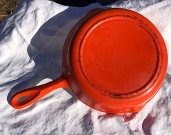 Staub #26 Double Spout Cast Iron Enameled Skillet Frying Pan Made In France