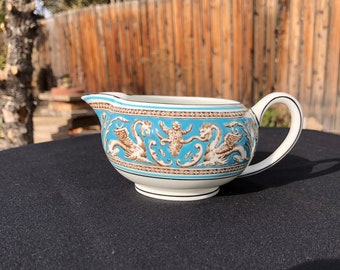 Jarra florentina para crema Wedgewood, azul/turquesa, porcelana china