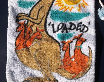 Bolsa de lavandería vintage de felpa, años 70, como nueva