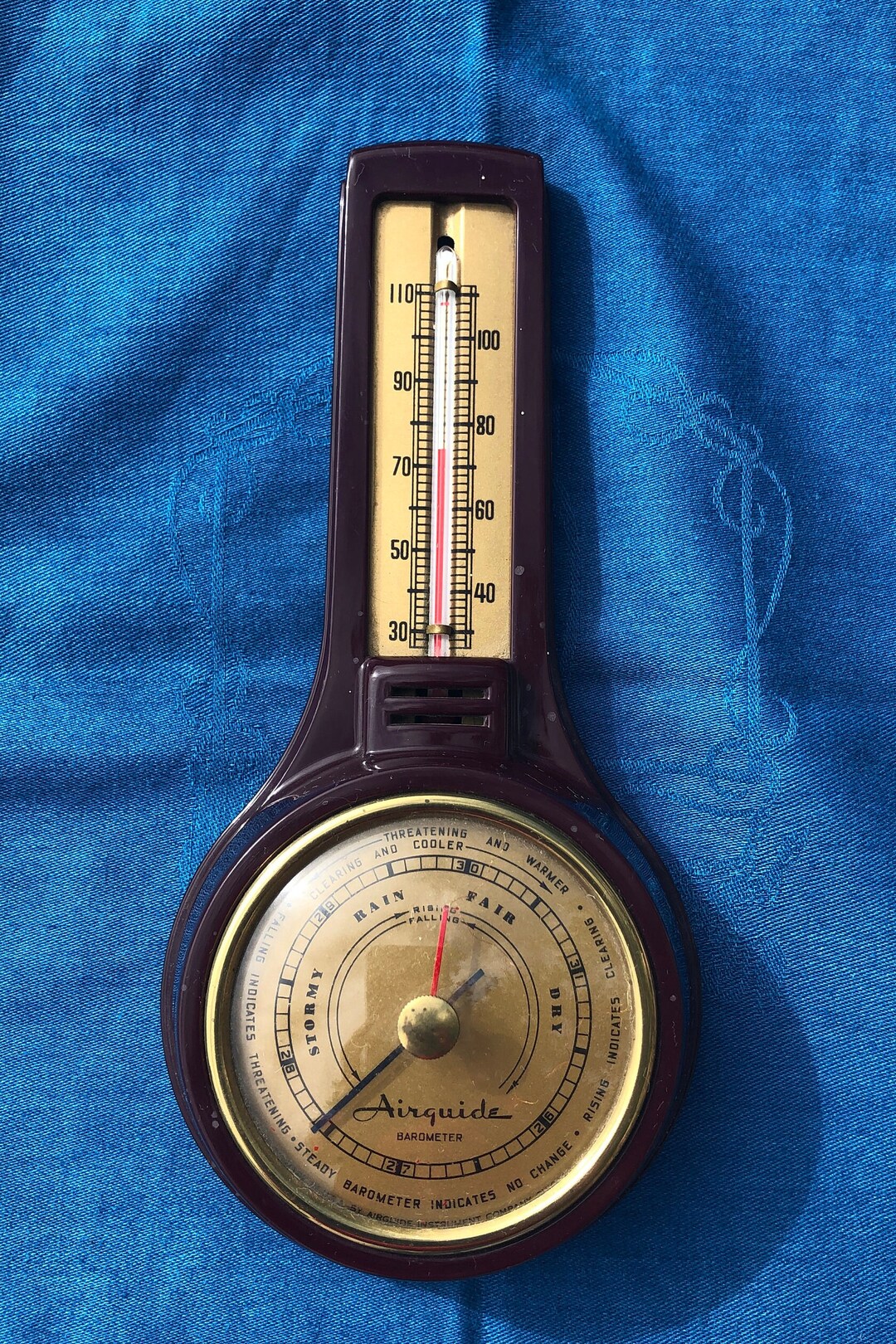 Vintage AIRGUIDE Barometer and Thermometer Weatherstation Etsy