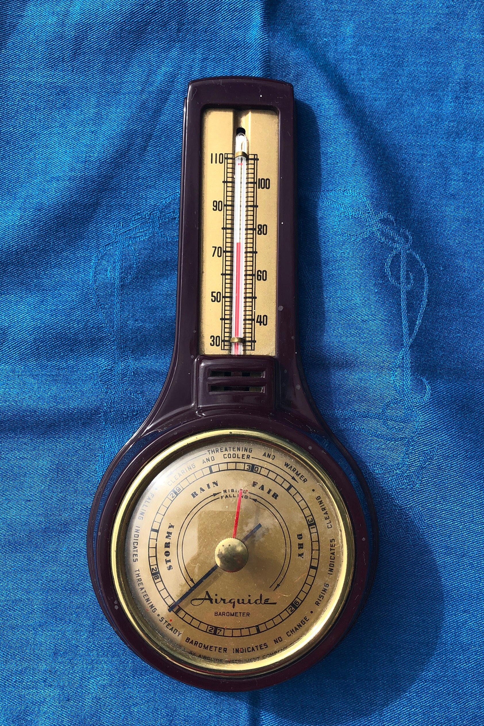 Vintage AIRGUIDE Barometer and Thermometer Weatherstation Etsy