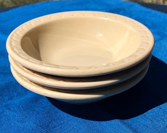 Cuencos vintage Syracuse de porcelana color bayas, borde económico color canela, juego de 3