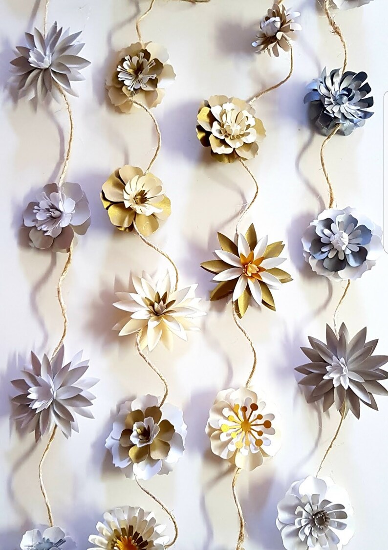 SALE Paper Floral Garland 8 PDF Digital Download Print Etsy