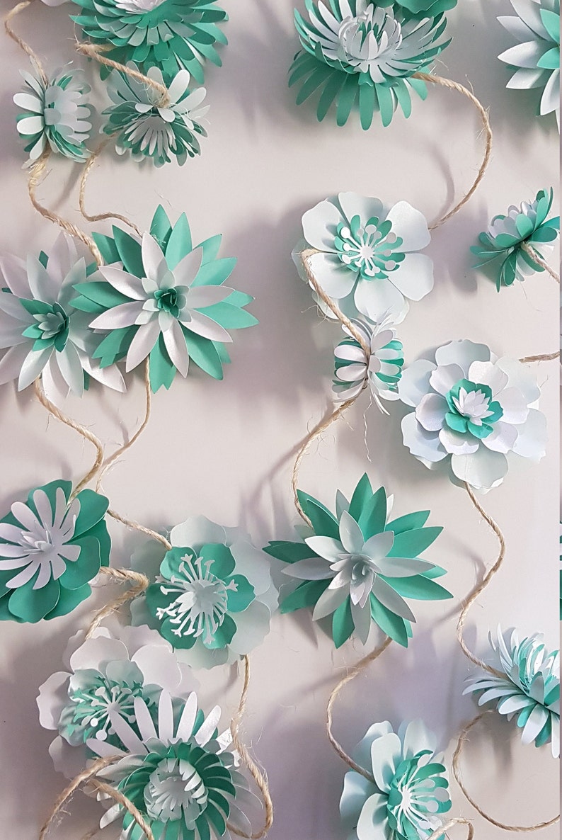 SALE Paper Floral Garland 8 PDF Digital Download Print Etsy