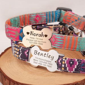 Dog Tag - Custom Silent Dog Tag - Dog Tags For Dogs - Personalized Silent Dog Name Tags Bone Shape - Dog Id Tag - Gift for Dog