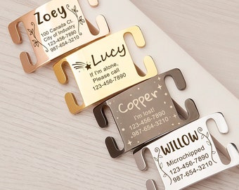 Dog Tag - Slide On Dog Tag Personalized  - Silent Dog Tag - Dog Name Tag With Star Design - Pet Id Tag - Dog Tags For Dogs Personalized
