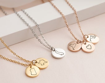 Personalized Friendship Necklace Long Distance Relationship Gift Unique Jewelry Best Friend Necklace Jewelry Gifts for Her