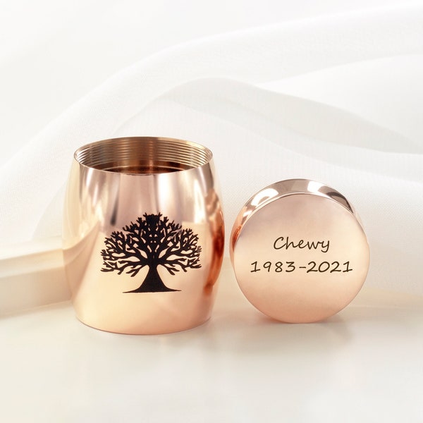 Cremation Urns, Mini Urns, Pet Urns, Rose Gold Personalized Cremation Urns, Customized Pet Keepsake Urns, Ash Keeper, Memorial Urns