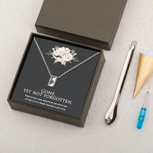 Mini Cube Urn Necklace Jewelry for Ashes, Cremation Jewelry Necklace with Transparent front, Cremation Ashes Keepsake for loss of Loved one