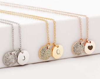 Fingerprint Jewelry - Fingerprint Memorial Jewelry - Personalized Fingerprint Necklace - Fingerprint Necklace Memorial - Gift for Her