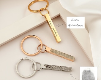 Fingerprint Jewelry - Urn Keychain - Personalized Cremation Keychain - Engraved Ashes Keychian - Cremation Jewelry for Human Ashes