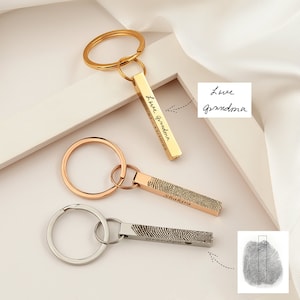 Fingerprint Jewelry - Urn Keychain - Personalized Cremation Keychain - Engraved Ashes Keychian - Cremation Jewelry for Human Ashes