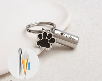 Dog Urn Cremation Keychain, Personalized Memorial Ashes Keychain Gift for for Loss Of Dog Pet,Pet Dog Keepsakes