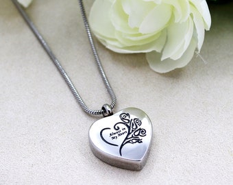 Heart Cremation Urn Jewelry, Personalized Memorial Urn Necklace for Human and Pets Ashes, Memorial Jewelry for Loss of Loved one