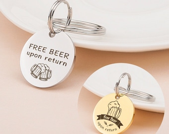 Dog Tags For Dogs Personalized Double Sided - Dog Id Tag - Customized Dog Tag - Dog Collar Tag - Funny Dog Tag - Engraved Dog Tag Beer