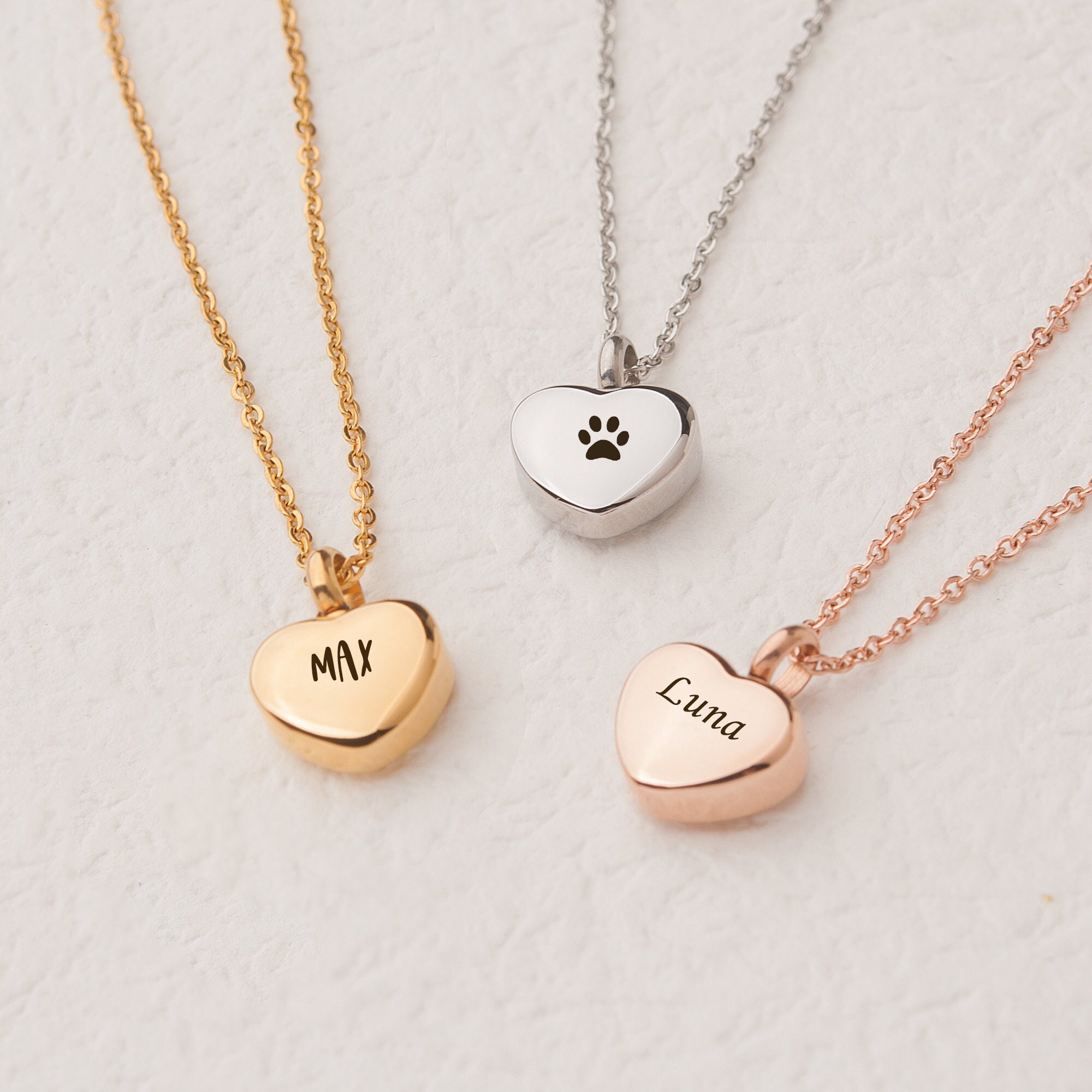 Urn Necklace - Mini Heart Urn Pendant Necklace Custom Engraved - Pet …