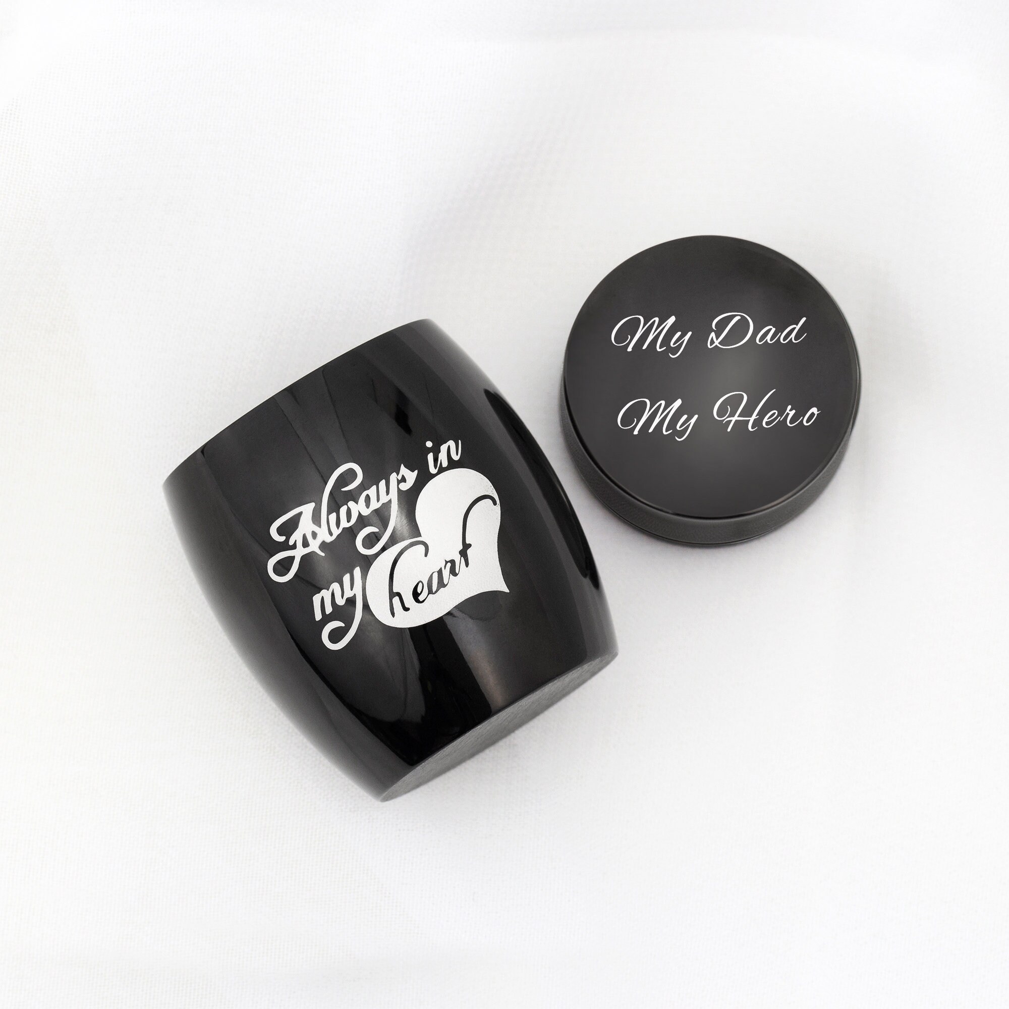 Farfume Gepersonaliseerde minil-urn voor menselijke as, aangepaste foto en bericht, herdenkingsaandenken, waterdichte decoratieve crematie-urnen, extra kleine ashouder met Forever in My Heart