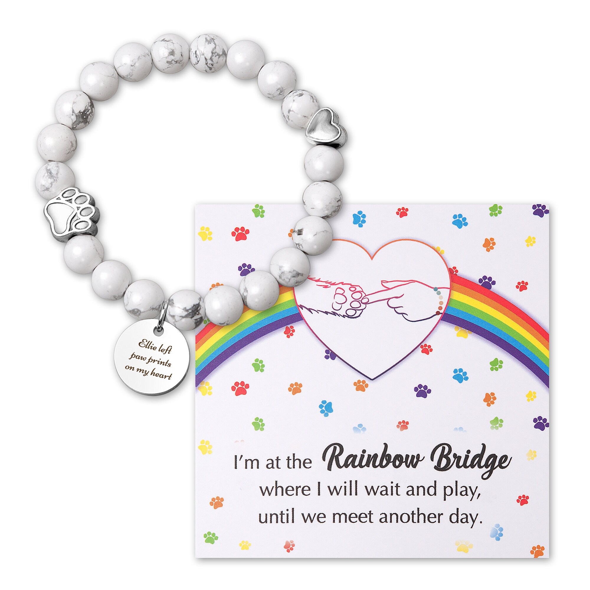 Rainbow Bridge Pet Memorial Bracelet - Gift for Loss of Dog or Cat ...