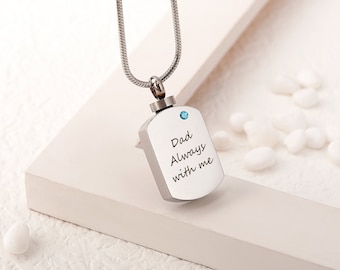 Bijoux de crémation, cadeau commémoratif, pendentif urne, collier urne pour médaillon pour chien, nom personnalisé ou date de naissance, collier urne funéraire pour cendres