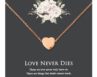 Urn Necklace - Mini Heart Cremation Memorial Jewelry Heart Pendant for Human or Pet Ashes, Ashes Memorial Necklace for loss of Dog Pet
