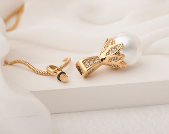 Cremation Jewelry - Personalized Pearl Urn Necklace - Grandma Memorial Gift - Ashes keepsake - Cremation Necklace Pearl Gold for Human Ashes
