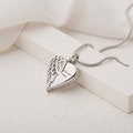 Cremation Jewelry - Angel Urn Necklace Silver - Personalized Cremation Keepsake Memorial Jewelry - Urn Necklace for Human Ashes and Pet Loss