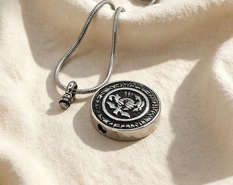 Marine Corps Cremation Necklace Jewelry, Personalized Urn Necklace for Men, Ashes Keepsake for Men, Memorial Gift Dad, Sympathy Gift for Men