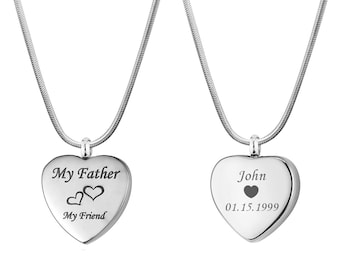 Cremation Jewelry for Human Ashes, Personalized Heart Cremation Necklace, Urn Necklace for Women, Ashes Necklace, Memorial Gift for Her