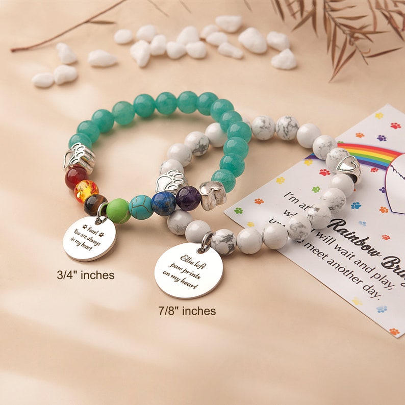 Rainbow Bridge Pet Memorial Bracelet - Gift for Loss of Dog or Cat ...