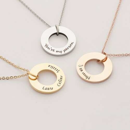 Personalized Washer Necklace I Am 