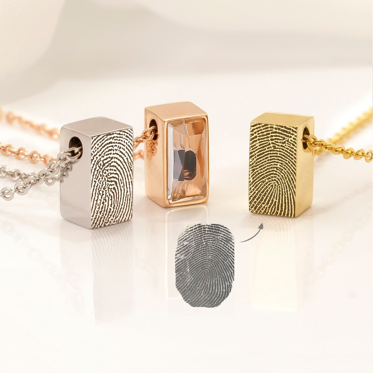 Fingerprint Cremation Jewelry Fingerprint Urn Necklace Etsy