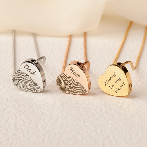 Name And Fingerprint Heart Pendant Name And Fingerprint Heart Pendant