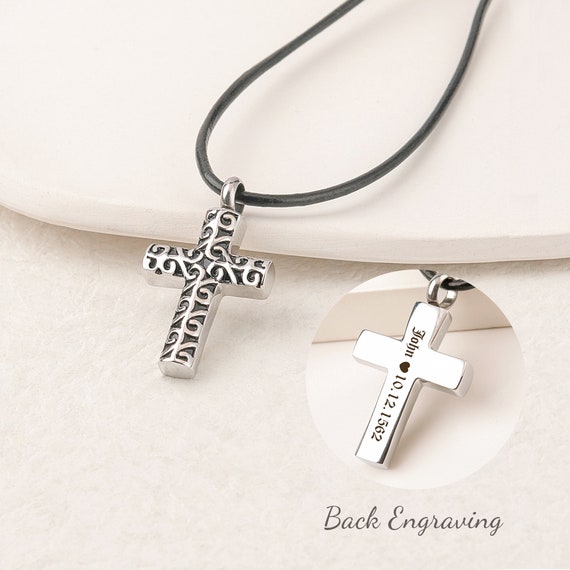 Cremation jewelry deals mens cross