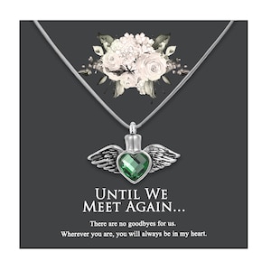 Heart Crystal Cremation Jewelry Necklace for Ashes, Angel Wings Urn Necklace for Loss of Mother, Ashes Keepsake with Funnel Kit