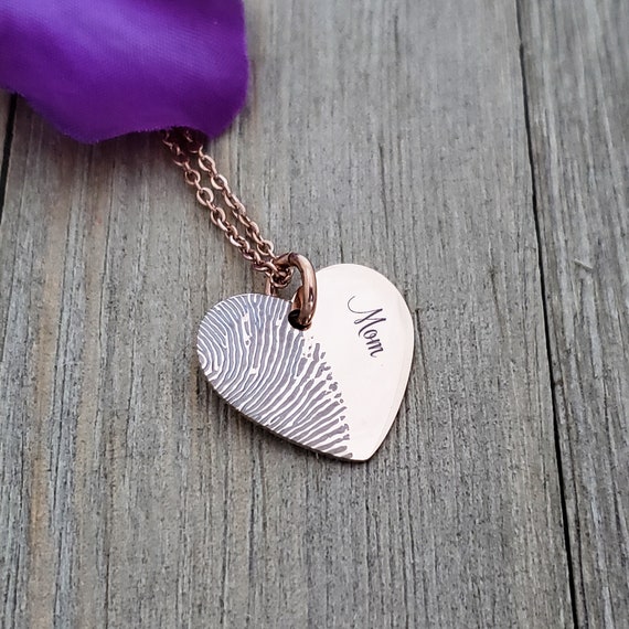 Etsy thumbprint necklace hot sale