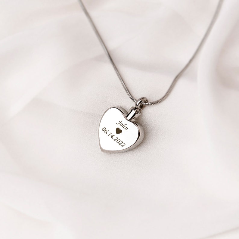 Custom Urn Necklace Vintage Heart Personalized Ashes Etsy