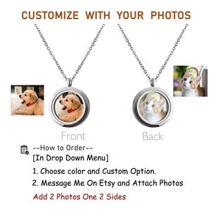 Pet Memorial Gift Personalized Pet Photo Necklace Memorial Locket Necklace Locket Necklace with Photo Pet Memorial Jewelry image 4