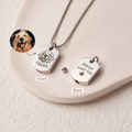 Urn Necklace for Pet Ashes - Custom Pet Photo - Cat Urn Pendant for Ashes - Dog Tag Cremation Jewelry Memorial Urn for Pet Loss Gift for Men