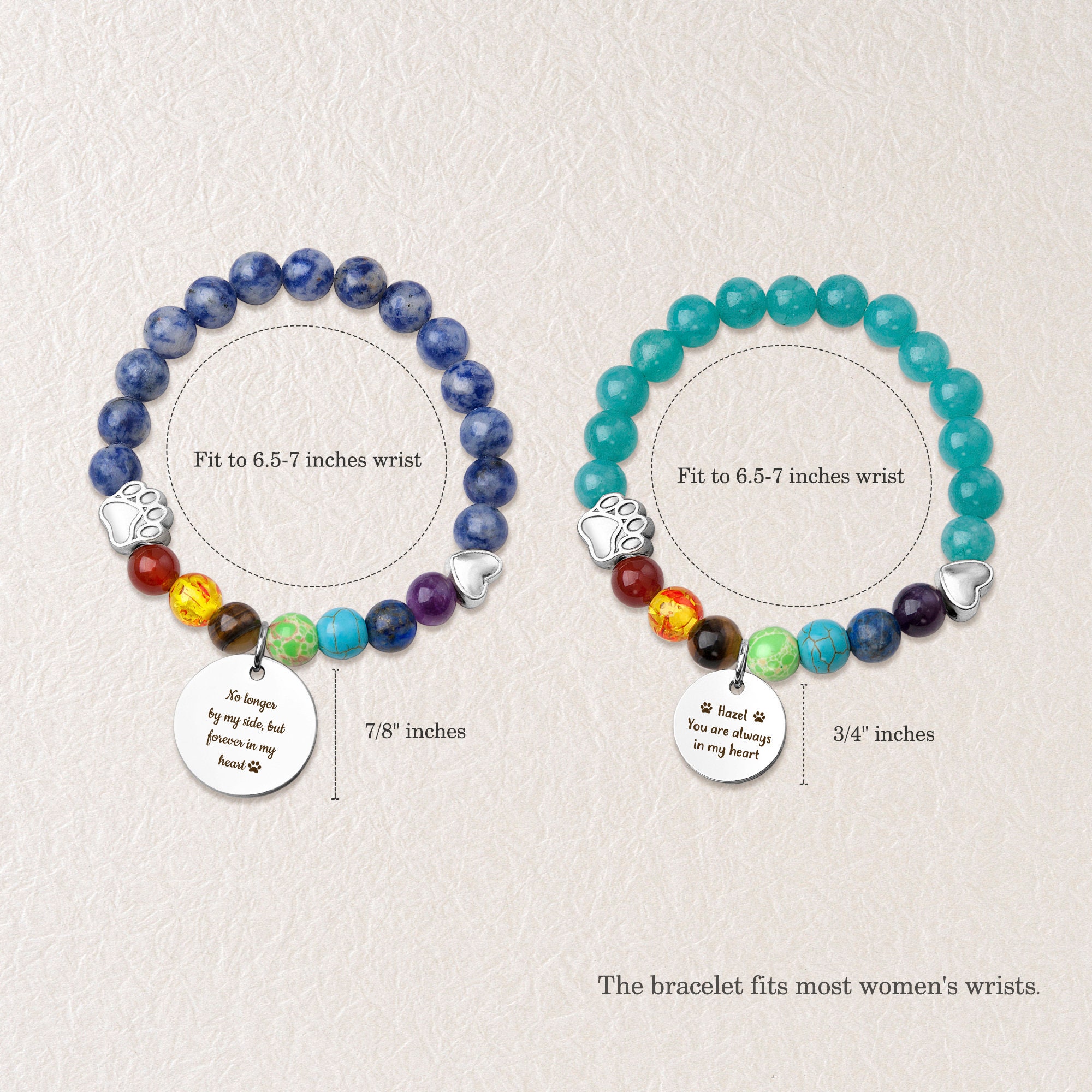 Rainbow Bridge Pet Memorial Bracelet - Gift for Loss of Dog or Cat ...