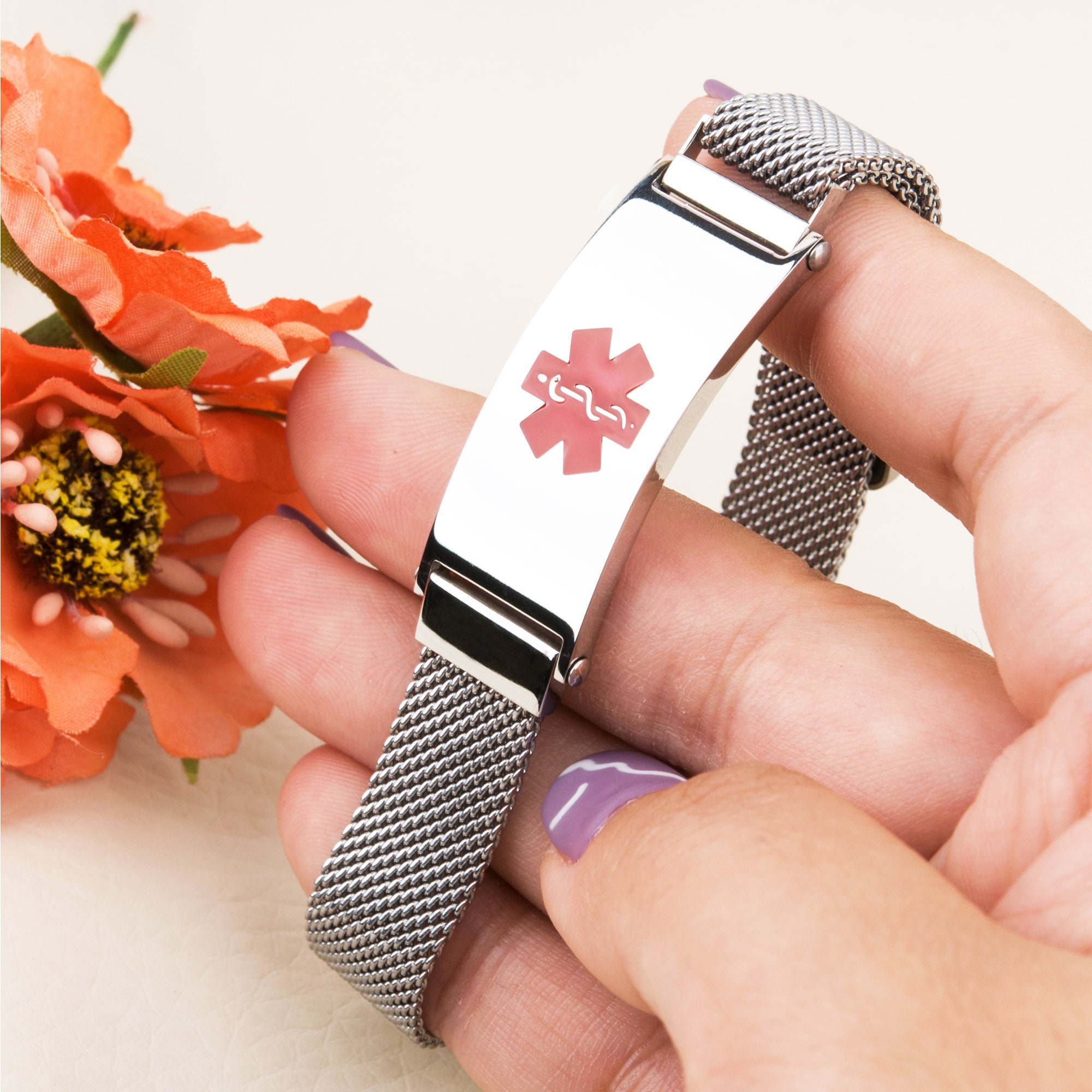 Medical ID Alert Bracelet Adjustable Custom Medical Allergies Etsy