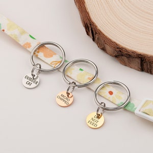 Cat Tag Small - Cat Tags - Cat ID Tag - Small Pet Tag - Teeny Tiny Tag - Microchipped Tag - Custom Pet Tag Tiny Pet Id Tag - Tag for Kitten