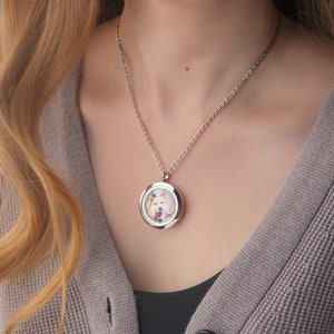 Pet Memorial Gift Personalized Pet Photo Necklace Memorial Locket Necklace Locket Necklace with Photo Pet Memorial Jewelry image 9