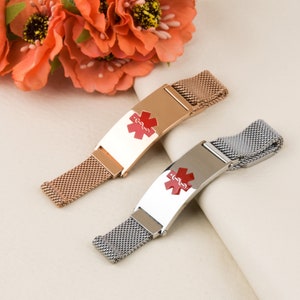 Medical ID Alert Bracelet, Adjustable Custom Medical Allergies Bracelet, Personalized Diabetes Bracelet,High Quality Stainless Steel