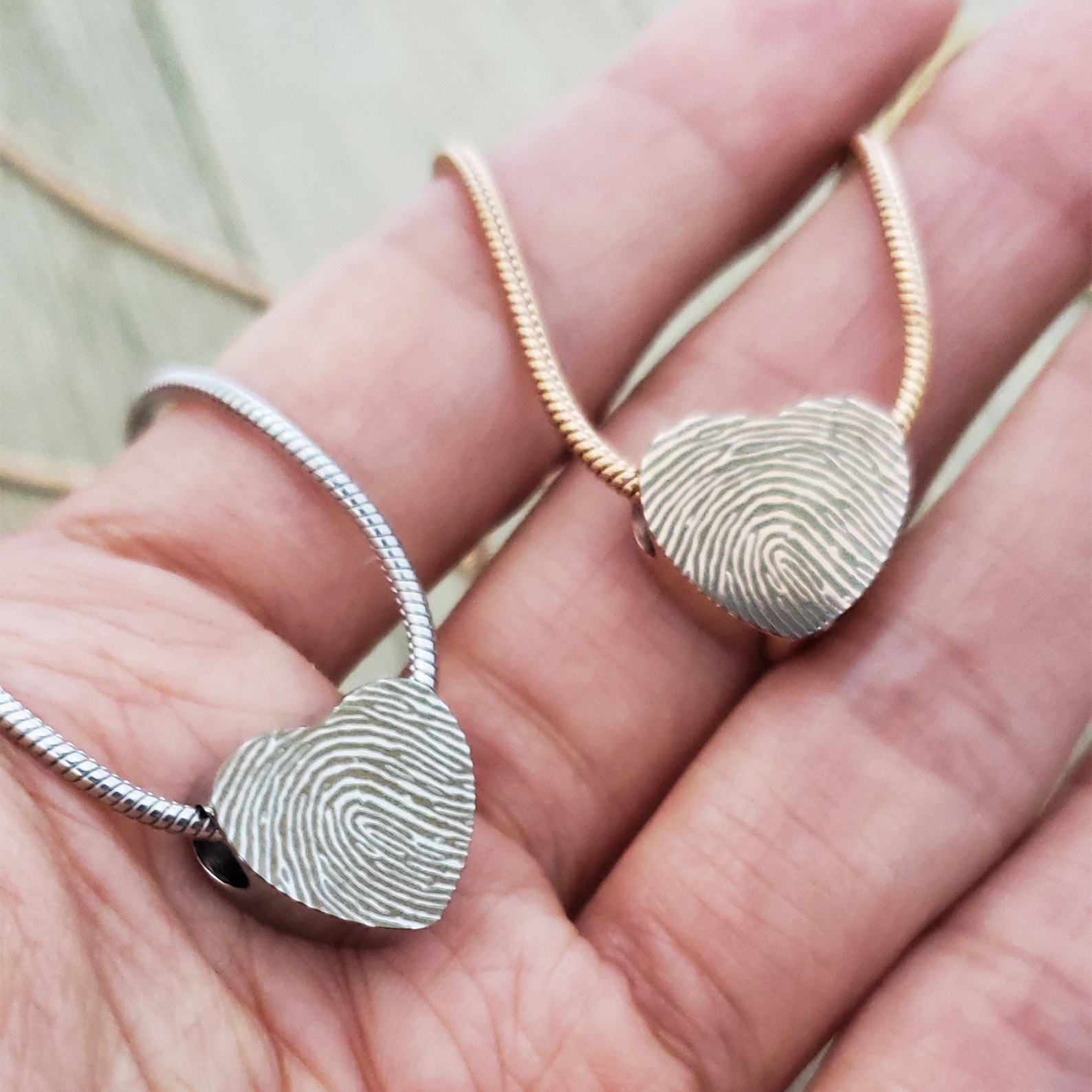 Personalized Fingerprint Urn Necklace Thumbprint Cremation Etsy